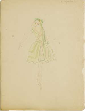HUGH WILLOUGHBY - FASHION DESIGN DRAWING - c 1920s