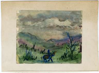 JOSEPHINE MAHAFFEY (1903-1982) - Landscape w/ HORSE