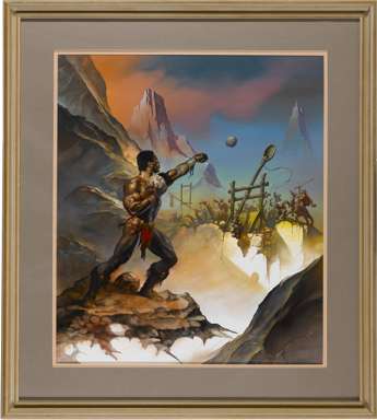 BORIS VALLEJO - FANTASY OLYMPICS: SHOTPUT PAINTED ART