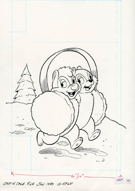 CHIP 'N' DALE #65 ORIGINAL COVER ART (1980) WINTER