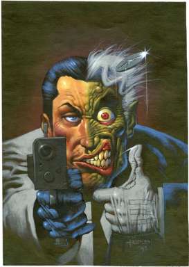 ALEX HORLEY - 2-FACE SKYBOX CARD ORIG PAINTED ART 1996