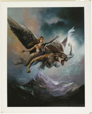 BORIS VALLEJO - ILMARINEN, STORM GODDESS ORIG PAINTING
