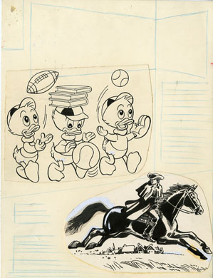 DAN SPIEGLE -WALT DISNEY COMICS DIGEST #55 CVR ORIG ART