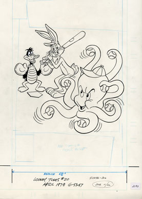 LOONEY TUNES #20 ORIGINAL COVER ART (1978) BASEBALL CVR