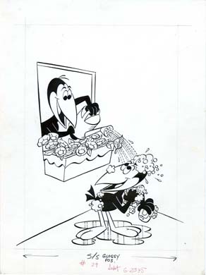 HECKLE AND JECKLE #28 ORIG COVER ART (1974) FLOWER BED