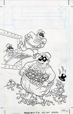 BEAGLE BOYS #39 ORIG COVER ART 1977 UNCLE SCROOGE GOLD