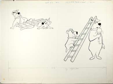 YOGI BEAR MARCH OF COMICS #291 ORIG COVER ART 1966