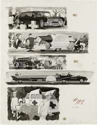 BOB CLARKE - MAD #108 ADS FOR 1967 VEHICLES ORIG ART
