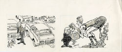 BOB JONES - MAD #191 BASKETBALL/BUMPER STICKER ORIG ART