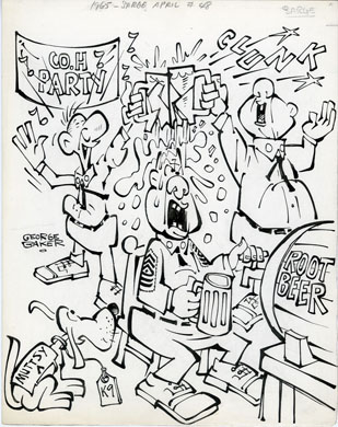 GEORGE BAKER - SAD SACK & SARGE #48 ORIG COVER ART 1965