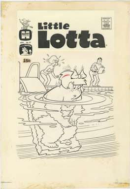 WARREN KREMER - Orig LITTLE LOTTA #91 Cover Art DIVING