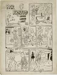 DICK MALM -FIGHTING AMERICAN #8 2-Page STORY ART Love