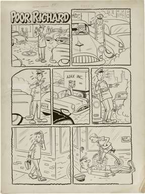 DICK MALM -FIGHTING AMERICAN #8 1-Pg GAG ORIG ART Cop