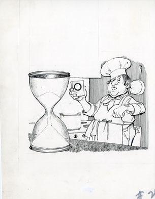 BOB CLARKE - MAD #261 HOURGLASS REFILL ORIG ART