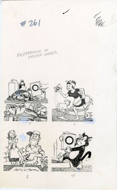 BOB CLARKE - MAD #261 CARPETS/CAT BOX/DISHES ORIG ART