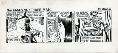 FRED KIDA - SPIDER-MAN DAILY ORIG ART 11-13-81 SPIDEY