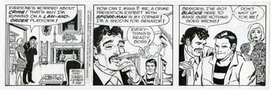 LARRY LIEBER - SPIDER-MAN DAILY ORIG ART 7-28-88 CRIME