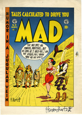 COVER PROOF FOR MAD #9 SIGNED BY HARVEY KURTZMAN
