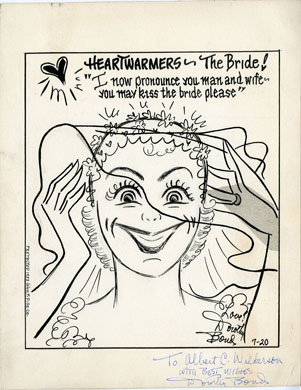 DOROTHY BOND - CARTOON PANEL 7-20-53 ORIG ART Bride