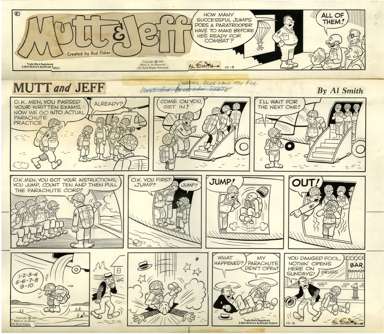 AL SMITH - MUTT AND JEFF SUNDAY ORIGINAL ART 10-9-66