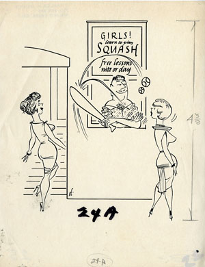 CHARLES DENNIS - GIRLIE MAG CARTOON ART SQUASH Lessons