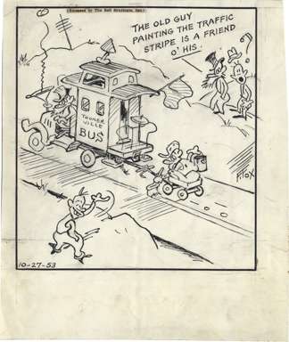 FONTAINE FOX -TOONERVILLE FOLKS DAILY ORIG ART 10-27-53