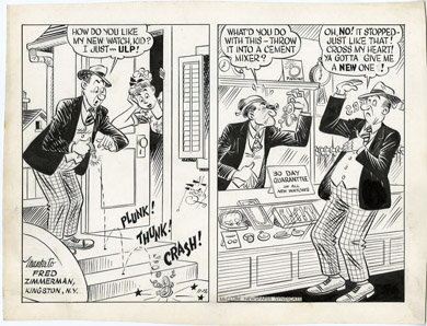 AL FAGALY -OUGHTA BE A LAW DAILY ORIG ART BROKEN WATCH