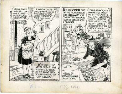 AL FAGALY -OUGHTA BE A LAW DAILY ORIG ART - GROCERY