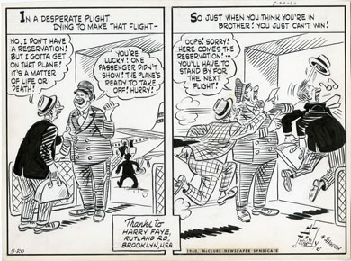 AL FAGALY -OUGHTA BE A LAW DAILY ORIG ART - LATE FLIGHT