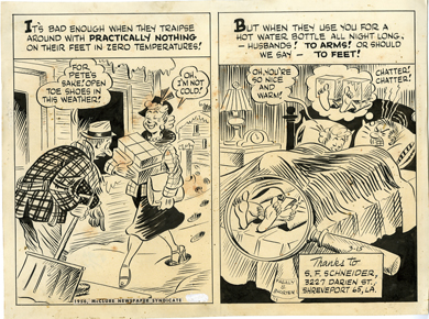 AL FAGALY - OUGHTA BE A LAW DAILY ORIG ART - COLD FEET!