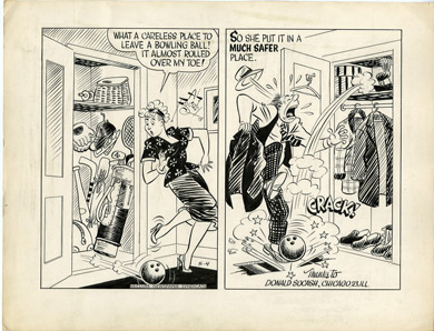 AL FAGALY -OUGHTA BE A LAW DAILY ORIG ART  BOWLING BALL