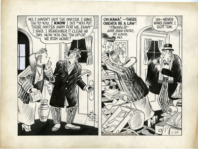 AL FAGALY -OUGHTA BE A LAW DAILY ORIG ART LOST INVITES