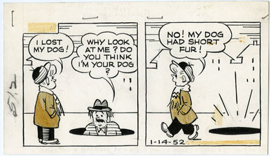 JEFF HAYES - CHIP DAILY STRIP ORIGINAL ART 1-14-52