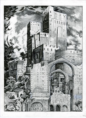 MIKE DUBISCH - "FALLEN HOUSE OF OSLOF" ILLO ORIG ART