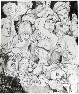 MIKE DUBISCH - "HERBS AND DRUGS" ILLUSTRATION ORIG ART