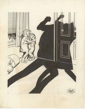 WIN MORTIMER - Orig EDITORIAL Art - SPOUSAL ABUSE 1985