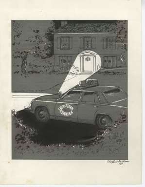 WIN MORTIMER - Orig EDITORIAL Art - CARMEL POLICE 1988