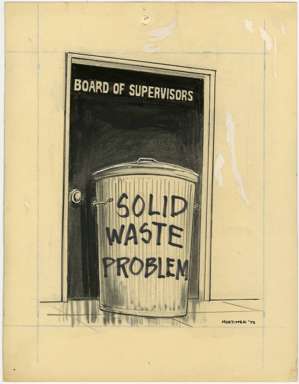 WIN MORTIMER - Orig EDITORIAL Art SOLID WASTE 1973