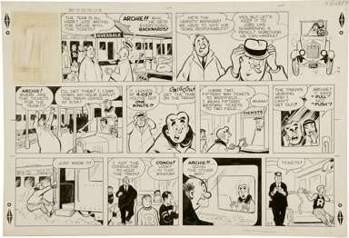 BOB MONTANA - ARCHIE SUNDAY STRIP ORIG ART 3-3-57