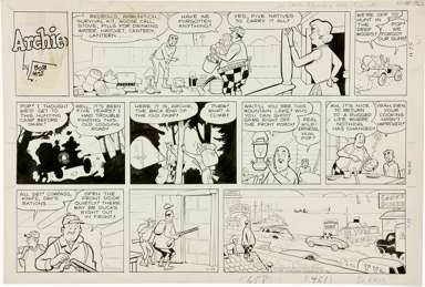 BOB MONTANA - ARCHIE SUNDAY STRIP ORIGINAL ART 11-25-62