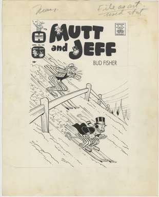 WARREN KREMER - Orig Cover Art MUTT & JEFF #123 - SKI