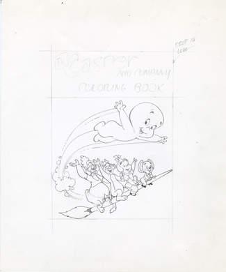 WARREN KREMER -TV CASPER & CO. COLORING BK COVER ORIG ART