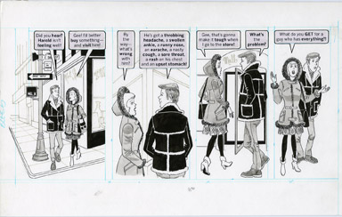 DAVE BERG - MAD #254 LIGHTER SIDE/BEING ILL ORIG ART