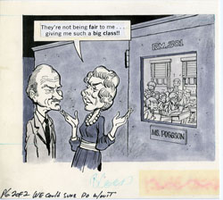 BOB JONES - MAD #199 TEACHER/OVERCROWDED CLASS ORIG ART