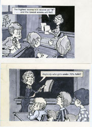BOB JONES - MAD #199 TEACHERS / GRADE ON CURVE ORIG ART