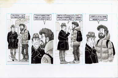 DAVE BERG - MAD #253 LIGHTER SIDE/PANHANDLING ORIG ART