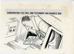 AL JAFFEE -MAD #198 LAST WILL & TEST. AIRSICK BAG ART