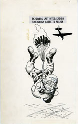 AL JAFFEE -MAD #198 LAST RITES CASSETTE PLAYER ORIG ART
