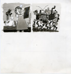 BOB CLARKE - MAD #204 CHRISTMAS: X-RAY MACHINE ORIG ART