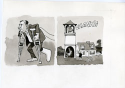 BOB CLARKE - MAD #204 CHRISTMAS: CRUTCHES/BELL ORIG ART